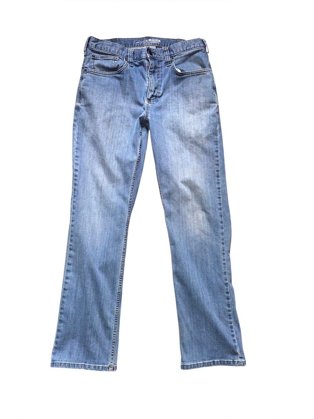 Carhartt Rugged Flex Relaxed Fit Jeans Mens 32x32 Light Wash Denim